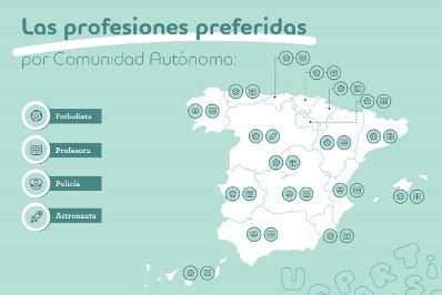 mapa profesiones preferidas españa niños