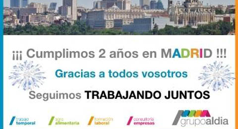 Grupo Aldía celebra el segundo aniversario de la apertura de su oficina de Madrid