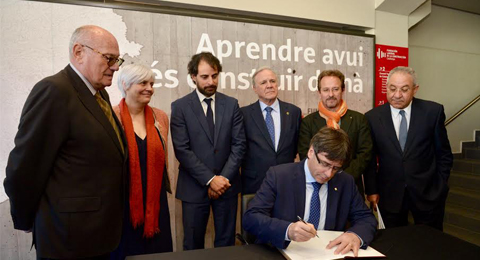 Carles Puigdemont inaugura el mayor centro de formación de trabajadores de la construcción