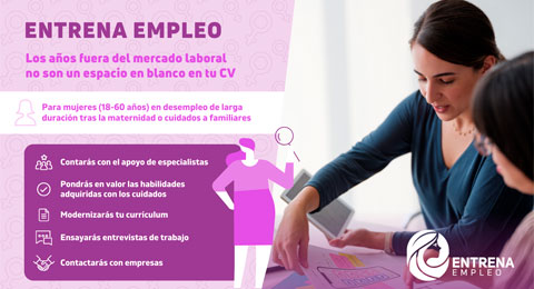 Abierta la inscripción para los nuevos proyectos piloto  de Entrena Empleo, destinados a mejorar la empleabilidad  de mujeres en desempleo de larga duración
