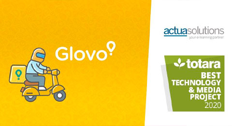 El proyecto elearning de Glovo, reconocido como el Mejor Proyecto de Tecnología y Medios en los Premios Totara 2020