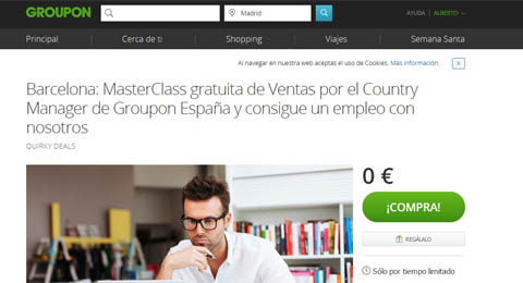 Groupon ofrece empleo y una MasterClass de ventas con su Country Manager