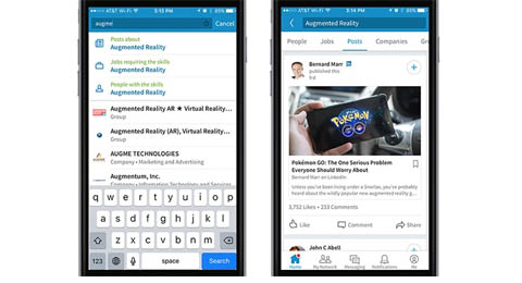 LinkedIn actualiza su app para hacer búsquedas por temas, artículos o hashtags