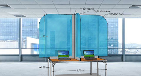 Las mamparas protectoras, otro elemento más de la nueva realidad en las oficinas