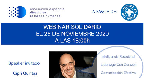 La Asociación Española de Directores de Recursos Humanos celebra su webinar solidario
