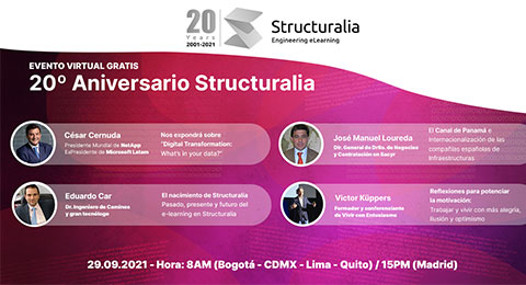 Structuralia celebra su 20º Aniversario en el eLearning con un evento online el 29 de septiembre